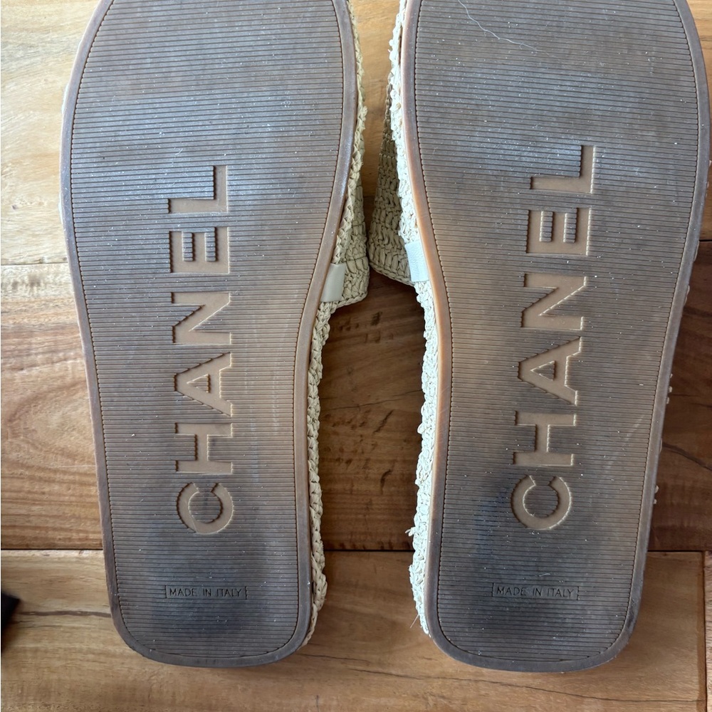 Chanel Beige Interlocking Cc Logo Espadrilles - image 6